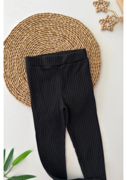 Fitilli Mevsimlik Kız Çocuk tayt - Siyah fiyatları