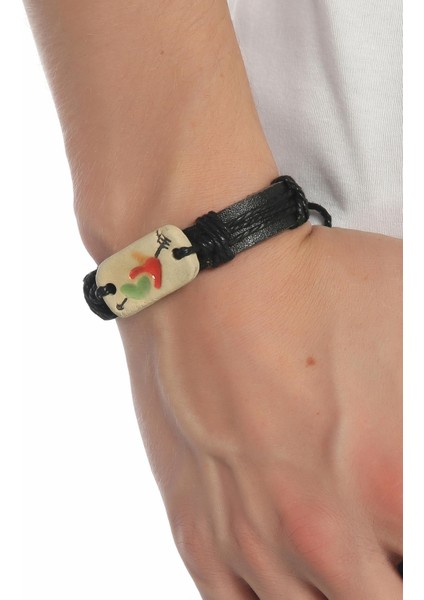 Saf Aşk Kalp ve Ok Deri Unisex Bileklik 1301-1350 modelleri