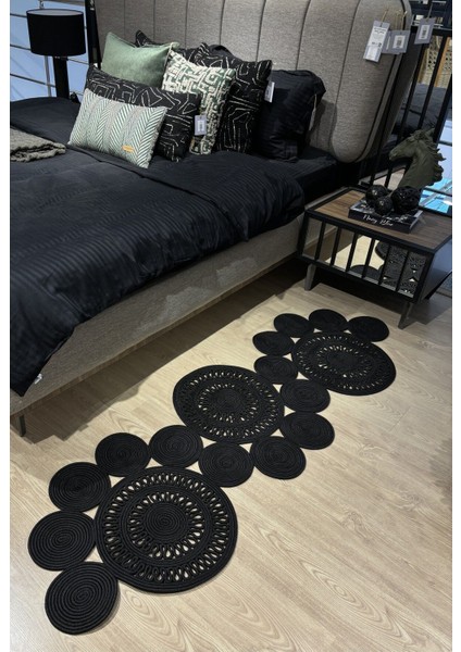 Siyah Snake Hasır Jüt Bej Yolluk Halı Kilim fiyatları