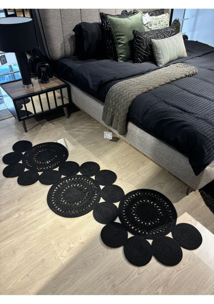 Siyah Snake Hasır Jüt Bej Yolluk Halı Kilim modelleri