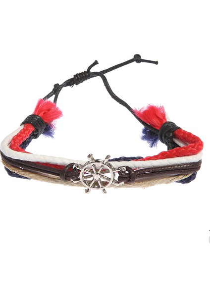 Dümen Figür Deri ve Ipli Unisex Bileklik 3197-3400