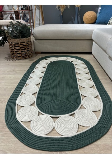 Cookie Jüt Hasırlı El Örgüsü Kilim