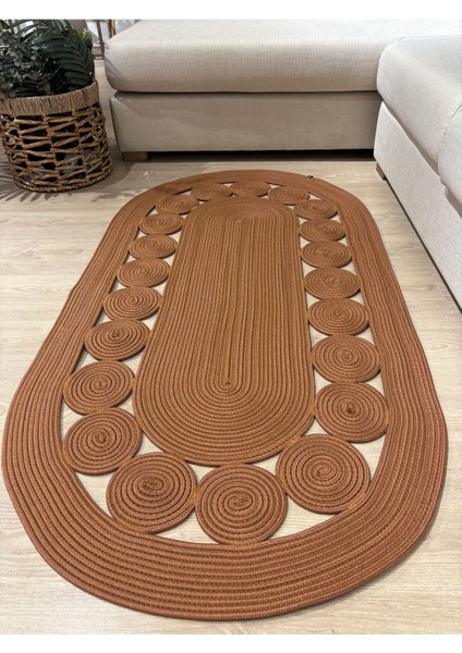 Cookie Jüt Hasırlı El Örgüsü Kilim