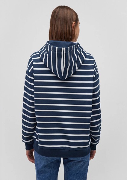 Mavi Logo Baskılı Lacivert Çizgili Sweatshirt 1S10118-81518