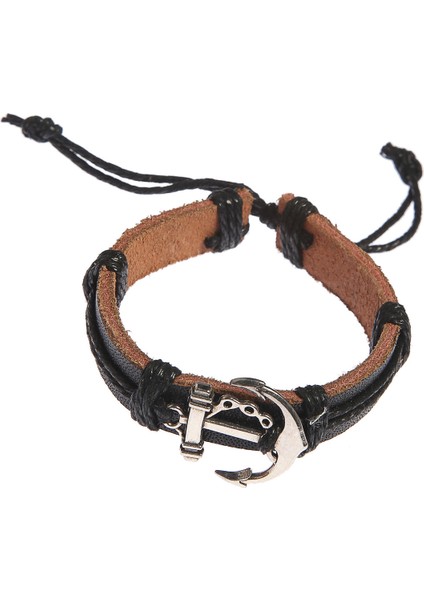 Çapa Figürlü Deri Unisex Bileklik 3197-3400