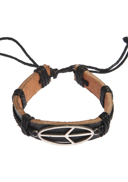 Barış Figürlü Deri Unisex Bileklik 3197-3400