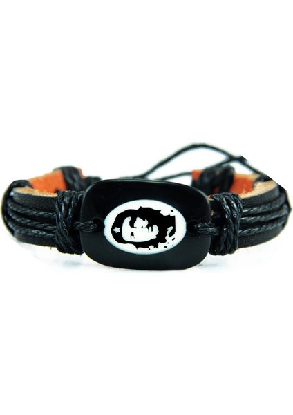 Che Deri ve Ip Detaylı Unisex Bileklik 851-1000