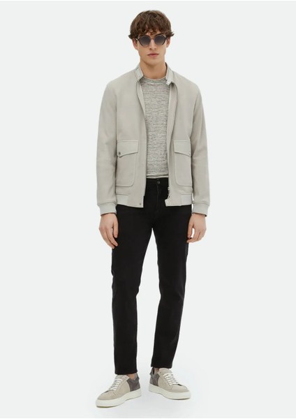 Gri Regular Fit Dik Yaka Casual Süet Deri Mont fiyatları