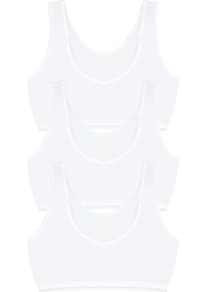 Kız Çocuk Büstiyer 3'lü Kalın Askılı Pedsiz (%96 Pamuk - %4 Elastan)