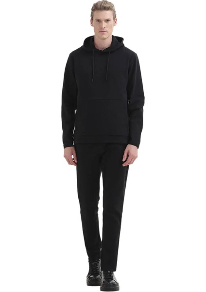 Siyah Kapüşonlu Düz Sweatshırt fiyatları