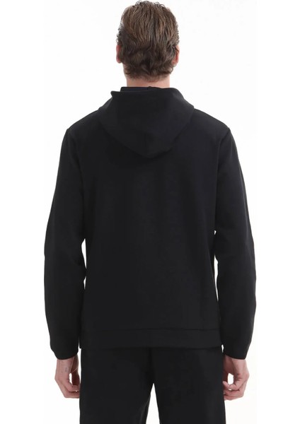 Siyah Kapüşonlu Düz Sweatshırt indirimleri