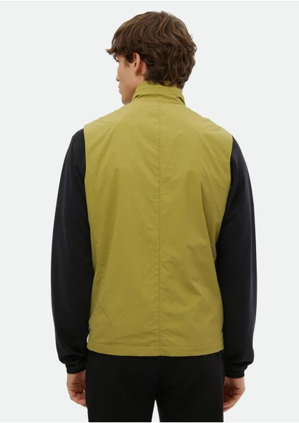 Yağ Yeşili Regular Fit Dik Yaka Denim Dokuma Spor Yelek indirimleri