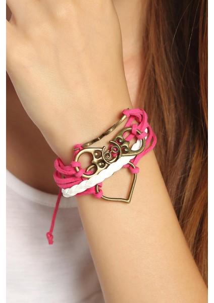 Sonsuz Aşk Kalp Figürlü Salaş Unisex Bileklik 2351-2570 fiyatları