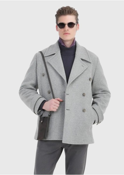 Gri Slim Fit Kruvaze Yaka Casual Örme Palto fırsatları