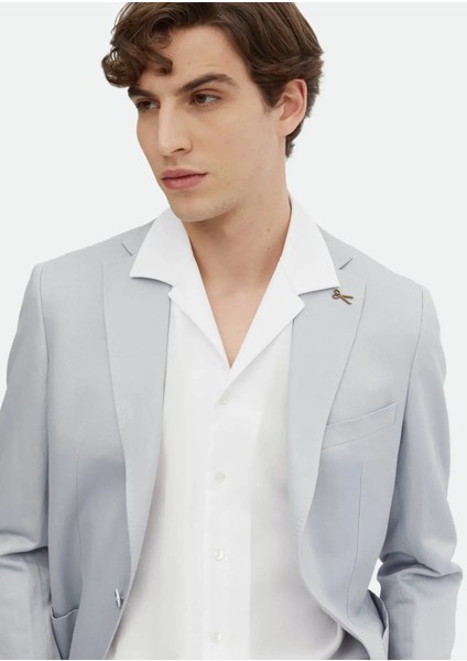 Mavi Düz Zeroweight Slim Fit Pamuk Karışımlı Takım Elbise modelleri