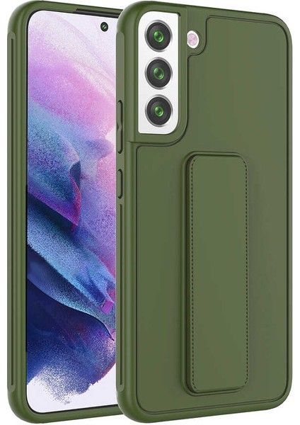 Galaxy S22 Plus Kılıf Deri Görünümlü Standlı Renkli Kırılamz Qstand Kapak