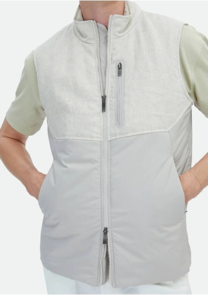 Bej Regular Fit Dik Yaka Casual Dokuma Spor Yelek indirimleri