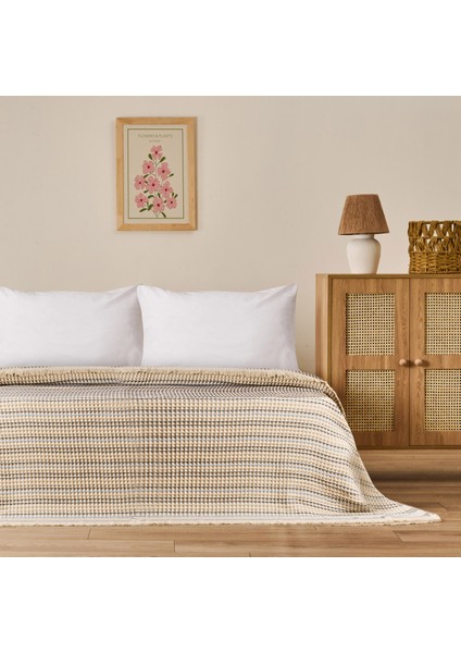 Soft Lamina Tek Kişilik Yatak Örtüsü - Krem - 160X220 cm