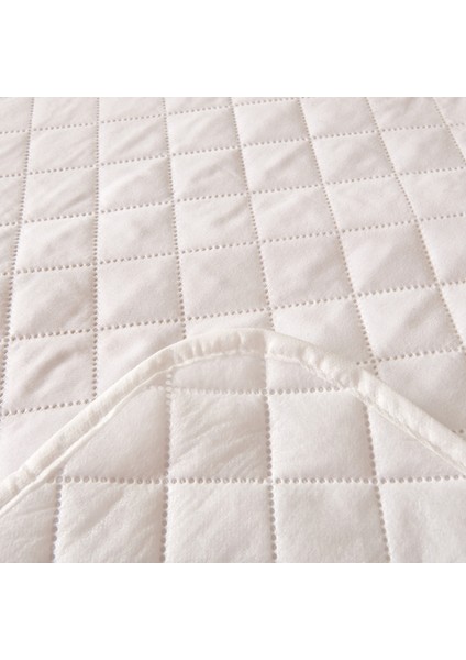 Soft Nando Basic Çift Kişilik Lastikli Alez - Beyaz - 160X200 cm