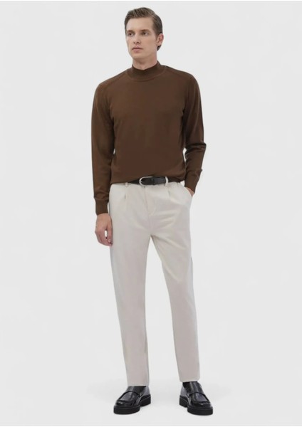 Tarçın Bato Yaka Düz Örgü Yün Karışımlı Triko Kazak fiyatları