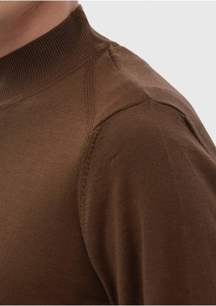 Tarçın Bato Yaka Düz Örgü Yün Karışımlı Triko Kazak indirimleri