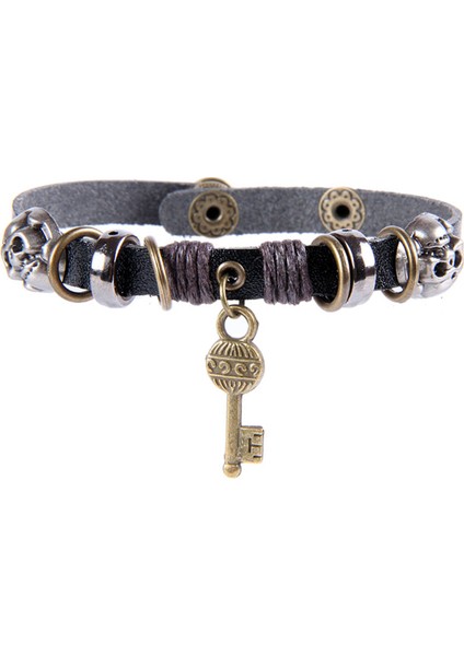 Anahtar Figür Unisex Deri Bileklik 2291-2342