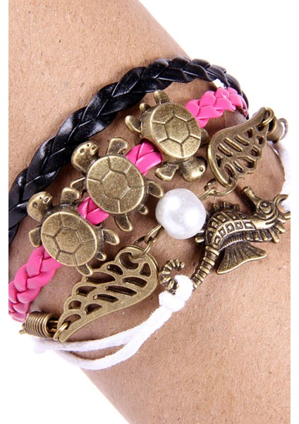 Deniz Atı Kanat Figürlü Salaş Unisex Bileklik 2351-2570