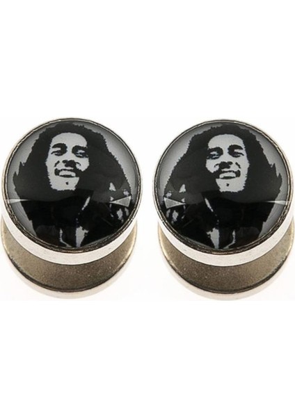 Çelik Bob Marley Vidalı Bay Küpe K4