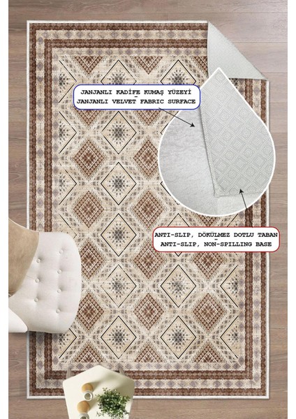 Dijital Baskılı Dekoratif Kaymaz Taban Yıkanabilir Kilim Desen Halı Salon Halısı Yolluk Mutfak Halısı