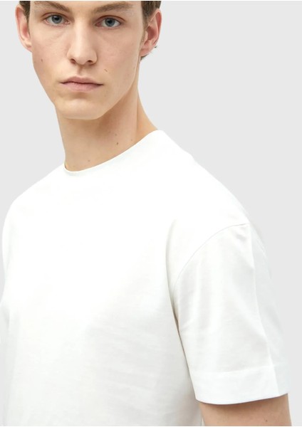 Beyaz Düz Bisiklet Yaka %100 Pamuk T-Shirt modelleri