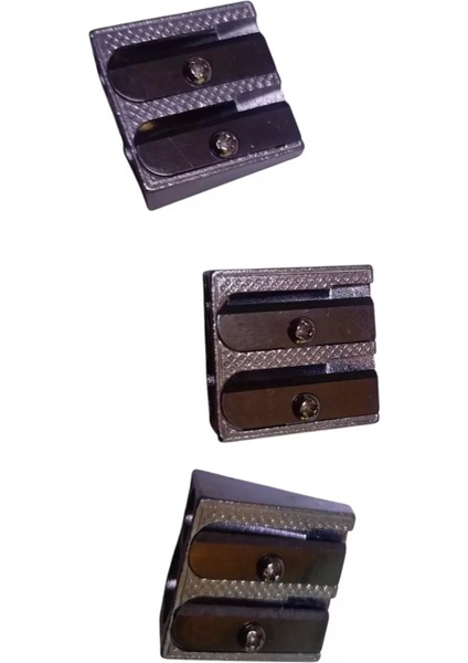 Metal Çift Delikli Kalemtraş ( Üç Adet )