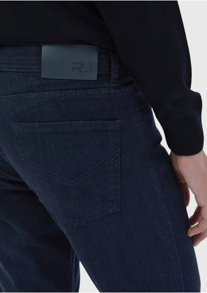 Lacivert Düz Slim Fit Denim Pamuk Karışımlı Pantolon indirimleri