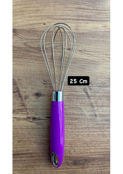 Paslanmaz Çelik Metal Çırpma Teli – Yumurta, Kek ve Hamur Karıştırma Mutfak Aleti 25 cm