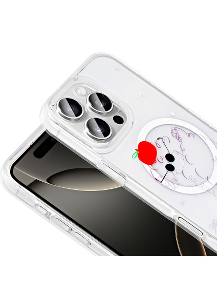 iPhone 16 Pro Max Kılıf Magsafe Özellikli Şeffaf Yapılı ve Figürlü Folk Premium Sert Silikon Kapak modelleri