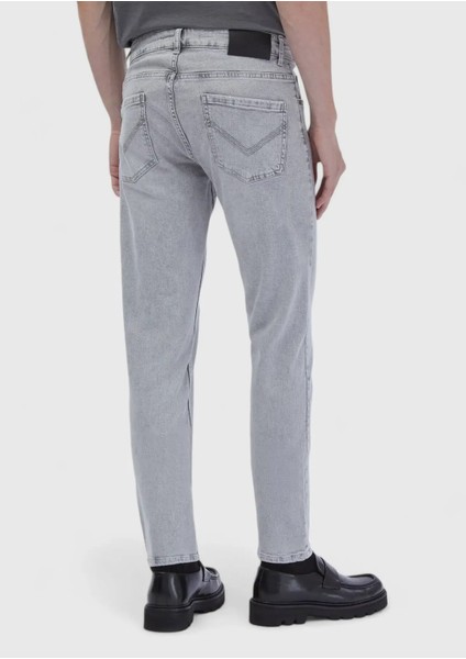 Gri Düz Slim Fit Denim Pamuk Karışımlı Pantolon fırsatları