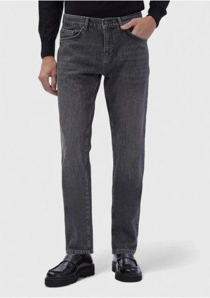 Koyu Gri Düz Regular Fit Denim %100 Pamuk Pantolon fiyatları