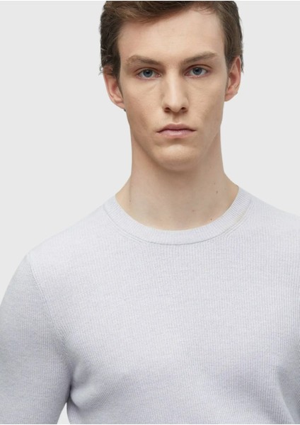 Lila Bisiklet Yaka Düz Örgü Yün Karışımlı Triko Kazak fırsatları