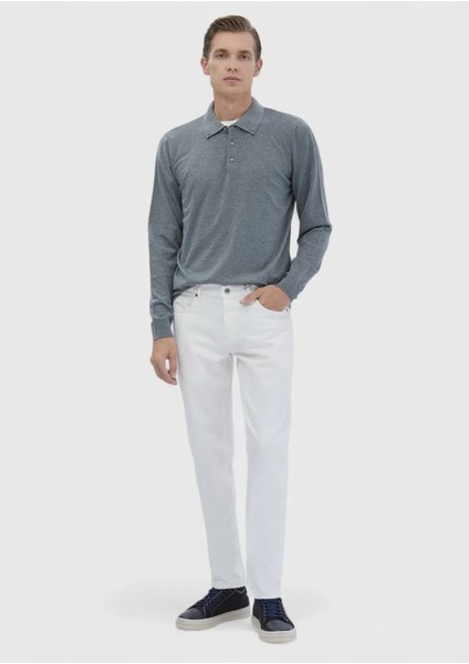 Gri Polo Yaka Düz Örgü Triko Kazak fiyatları