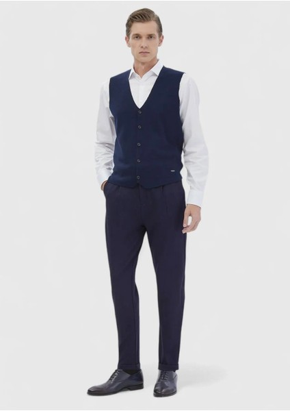 Lacivert Regular Fit V Yaka Casual Örme Triko Yelek fiyatları