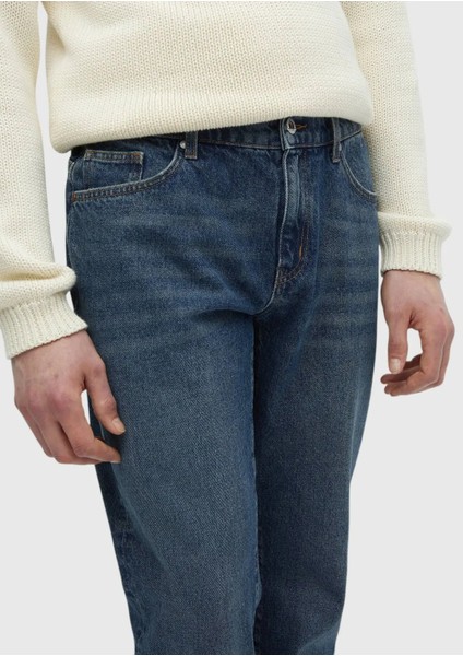 Lacivert Düz Regular Fit Denim %100 Pamuk Pantolon fırsatları