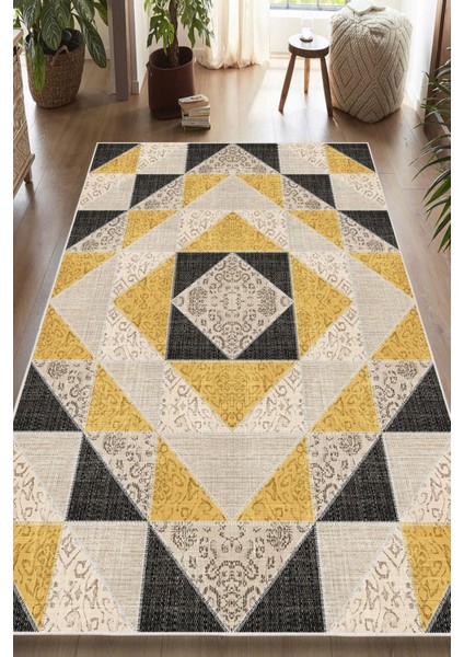 Dijital Baskılı Dekoratif Kaymaz Taban Yıkanabilir Kilim Desen Halı Salon Halısı Yolluk Mutfak Halısı