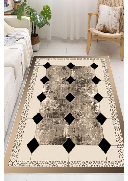 Dijital Baskılı Dekoratif Kaymaz Taban Yıkanabilir Çerceveli Halı Salon Halısı Yolluk Mutfak Halısı fiyatları