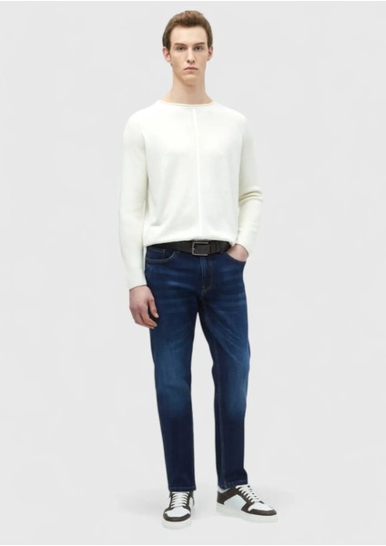 Ekru Bisiklet Yaka Jakarlı Yün Karışımlı Triko Kazak fiyatları