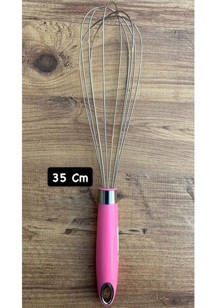 Paslanmaz Çelik Metal Çırpma Teli – Yumurta, Kek ve Hamur Karıştırma Mutfak Aleti 35 cm
