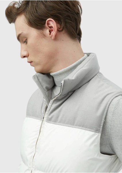 Beyaz Regular Fit Dik Yaka Casual Dokuma Spor Yelek indirimleri