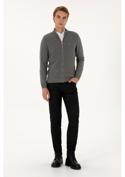 Erkek Gri Melanj Hırka (Triko) 50307800-VR086 fırsatları