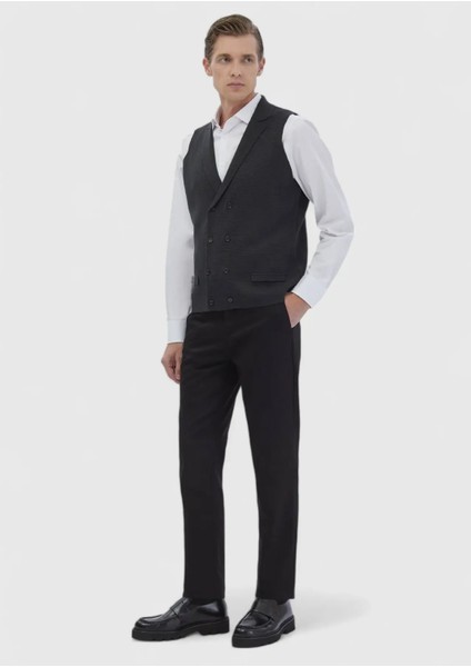 Antrasit Regular Fit Kelebek Yaka Casual Örme Triko Yelek fiyatları