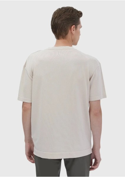 Bej Bisiklet Yaka Düz Örgü Triko indirimleri