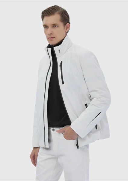Beyaz Regular Fit Dik Yaka Casual Dokuma Çift Taraflı Mont fırsatları