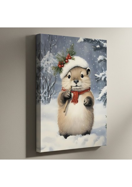 Sevimli Kış Hayvanı Noel Tablosu